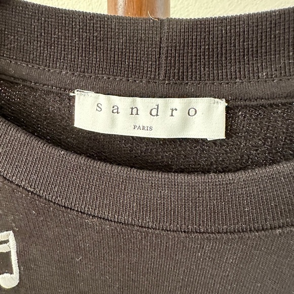 Sandro Paris black cotton embroidered music note sweatshirt 
Size 1 / - Picture 4 of 5